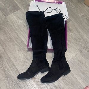 Rampage Upside over-the-knee boots black micro (faux suede) material size 7M.